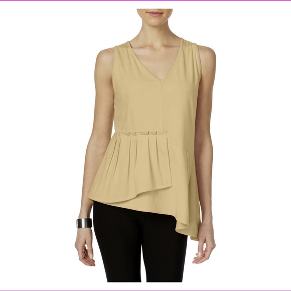 Love Scarlett Faux-Suede Asymmetrical Blouse - Picture 1 of 6